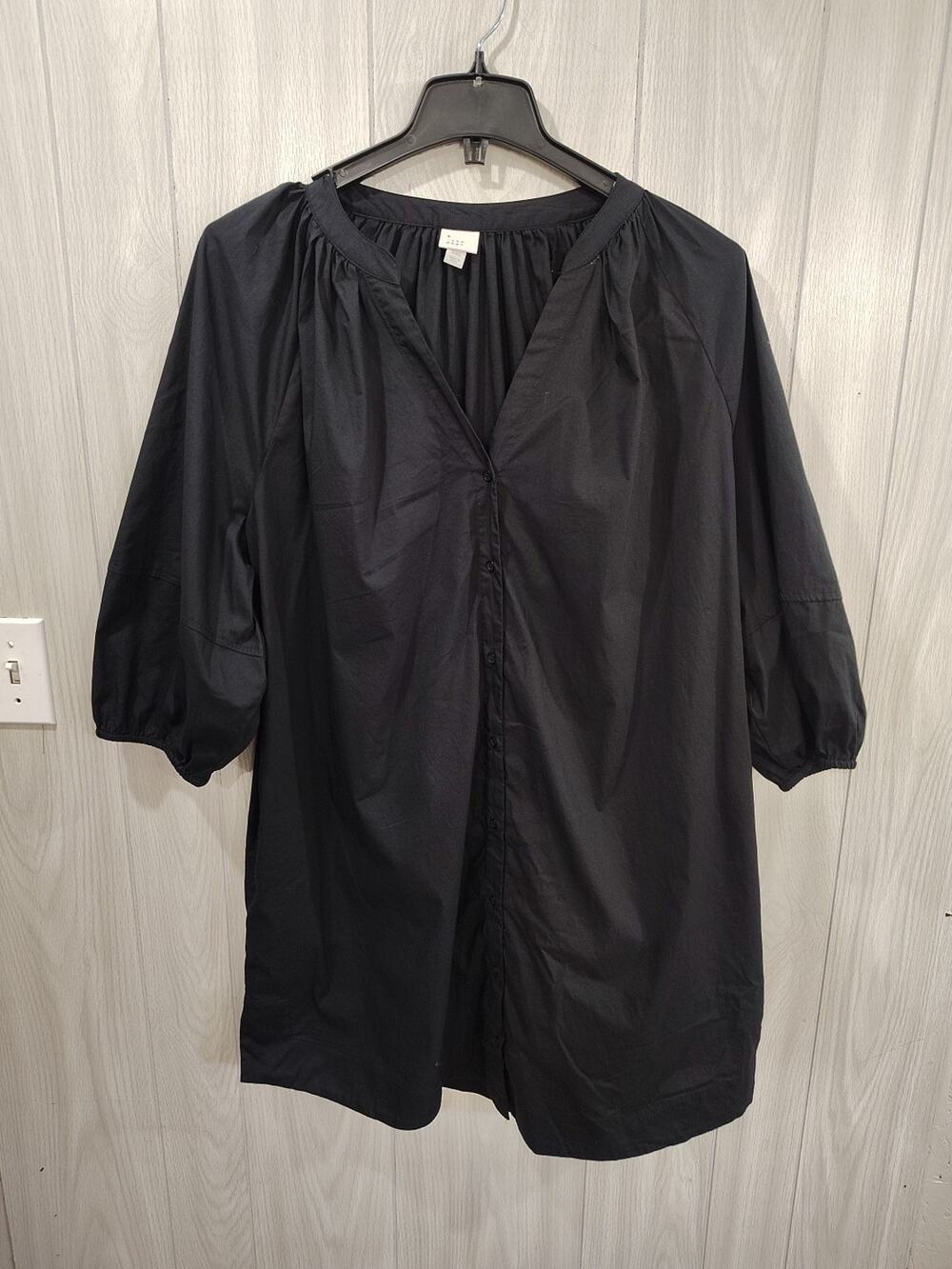 Women's Plus Size XXL Black Gothic Alternative Button Up Shirt Tunic A New Day